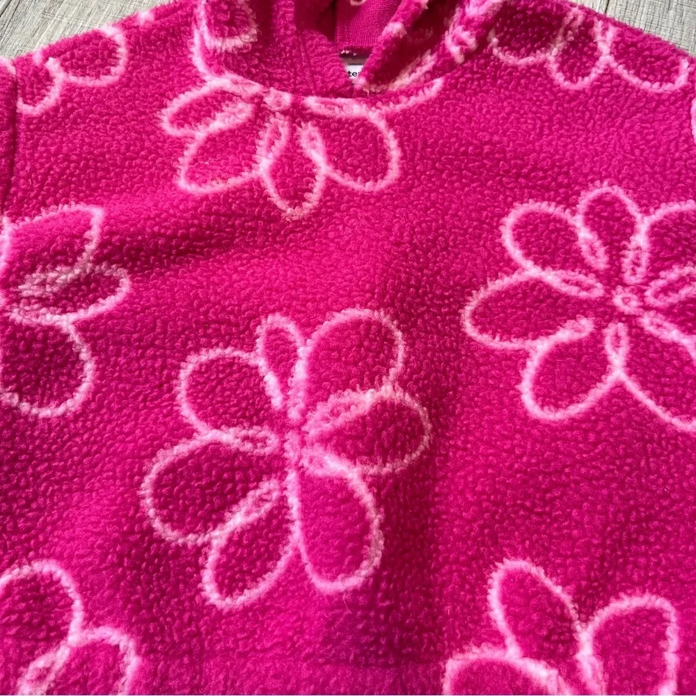Carter’s Pink Floral Fleece Baby Hoodie - Size 9M - Cozy Floral Fall Winter Cute